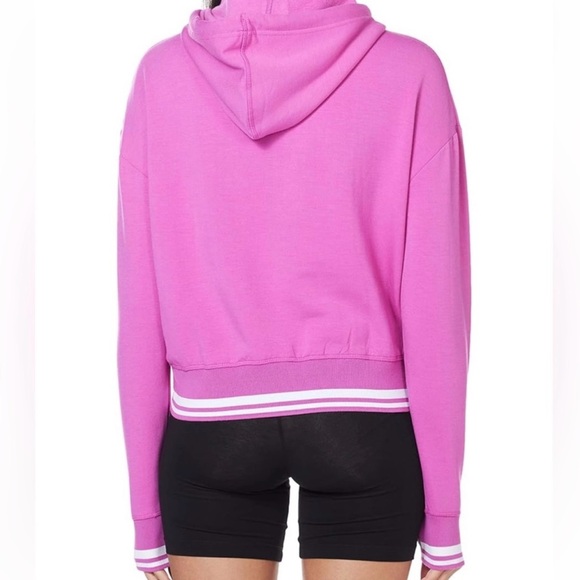 Juicy Sport Pink Cropped Hoodie Medium Juicy Couture Logo Pullover - Picture 4 of 9